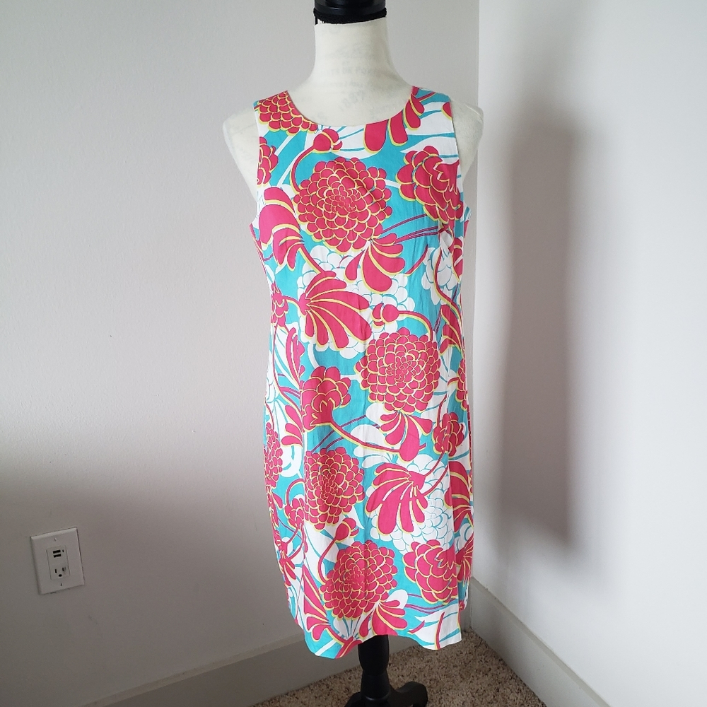 🌺 London Times size 6 floral pink/blue sleeveless dress brand new 🌺